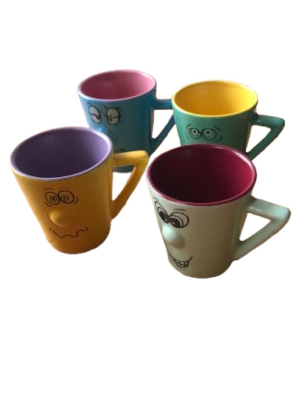 Mini 3D nose, face coffee/tea cups set of 4
